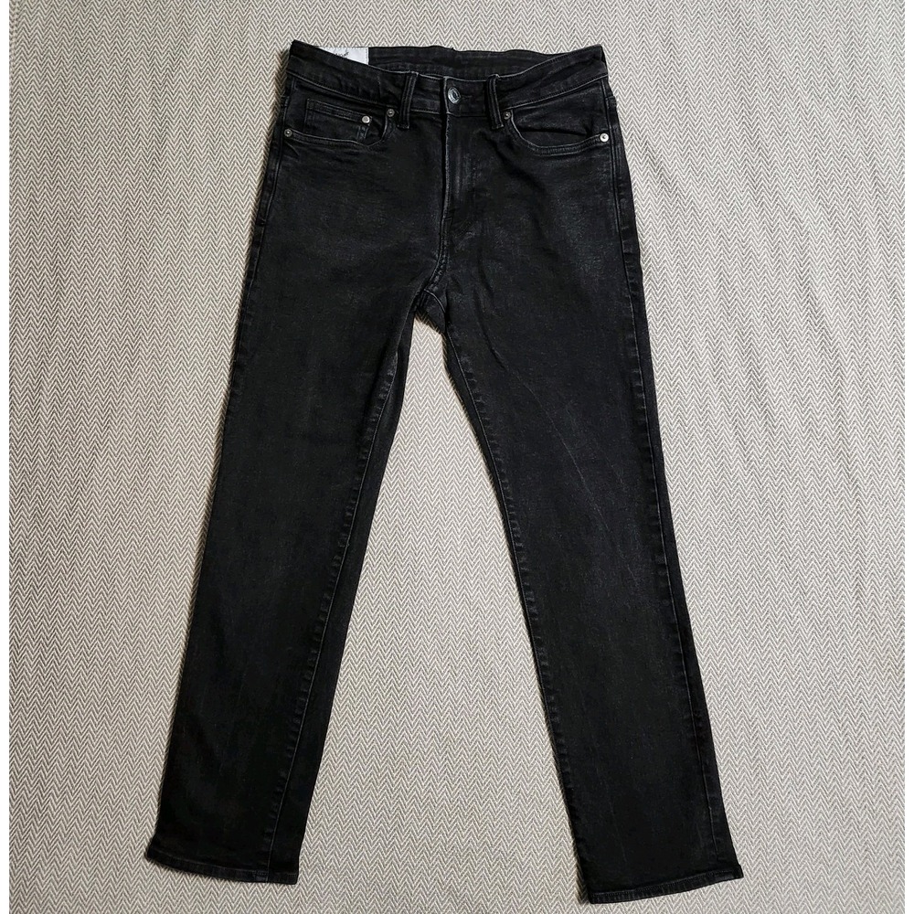 H&M Regular Fit Straight Jeans Coupe Droite Black Denim Mens 30X32